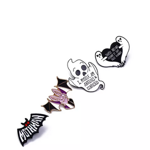 Price Zinc Alloy Soft Hard Mini Angel Devil Goth Style Halloween Decorations Enamel Lapel Brooch Pins