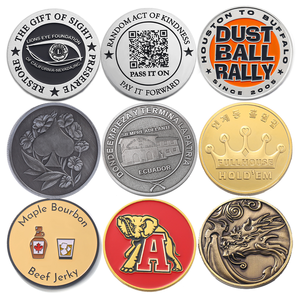 Design Own Antique Silver Gold Copper Game Challenge Coin Enamel