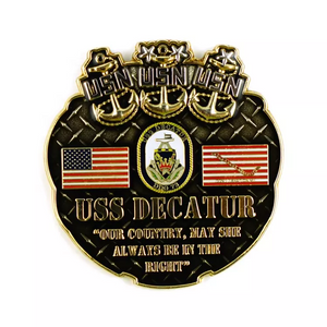 Vast Gifts High Quality Metal Enamel Antique Gold Plated Challenge Coins