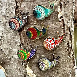 Lovely Custom Lapel Pins soft enamel Snail pin badges same design different 6 colors animal metal pins cheap price from china factory