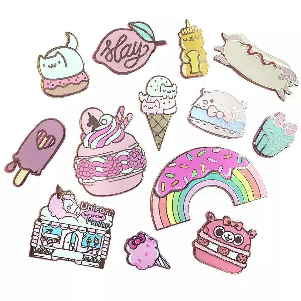 2022 New Trend Hot Sale Unicorn Ice Cream Kpop Enamel Pin Badge Metal 3D Lapel Pins for Clothes